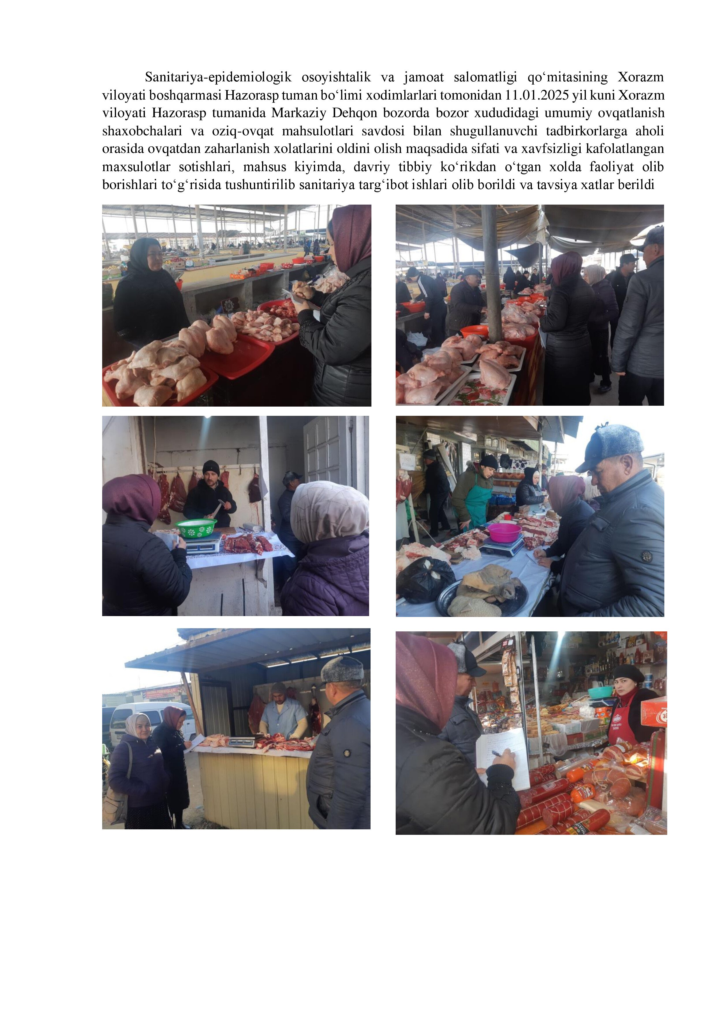 Aholi orasida ovqatdan zaharlanish xolatlarini oldini olish bo`yicha profilaktik tadbir
